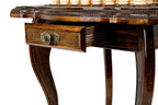 Dark Varnished Chess Table with Drawers & Contour Outline, 60 cm – photo 13