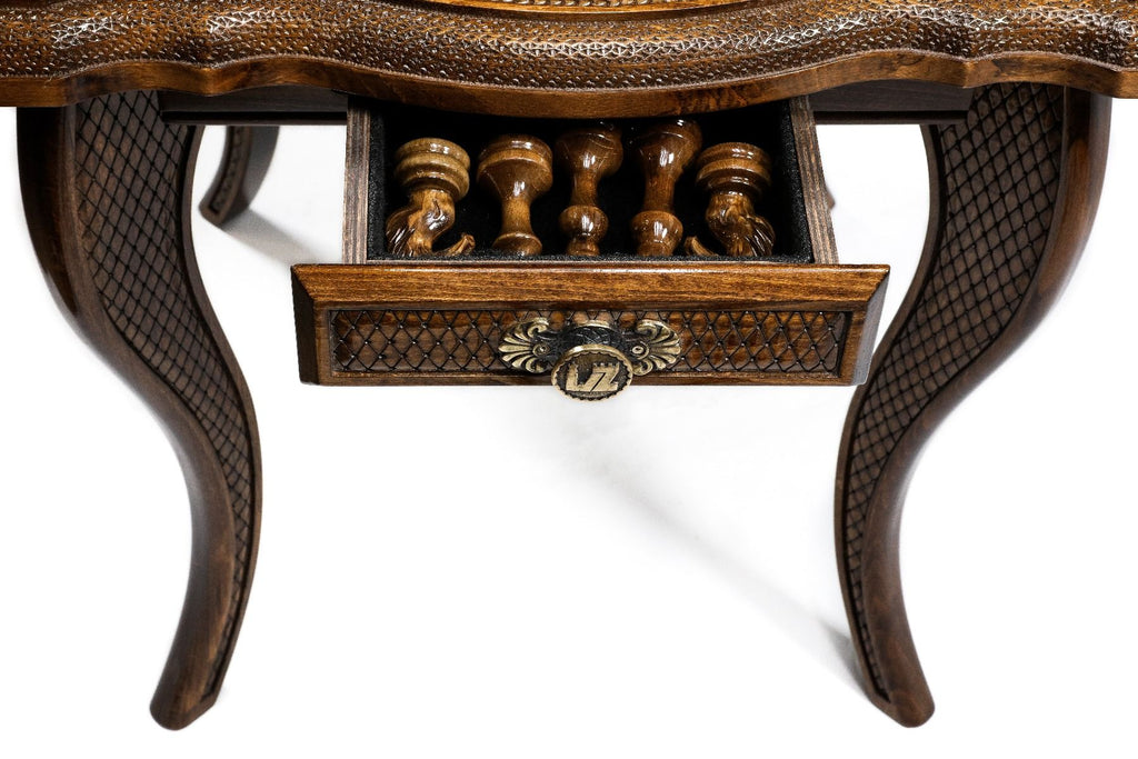 Ornamental Chess Table with Drawers, 60 cm – photo 13