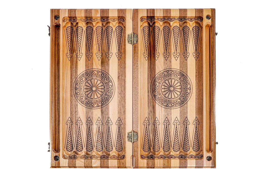 Walnut & Beech Striped Backgammon Set, 60 cm – photo 12