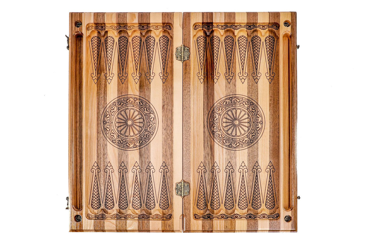Walnut & Beech Striped Backgammon Set, 60 cm – photo 12