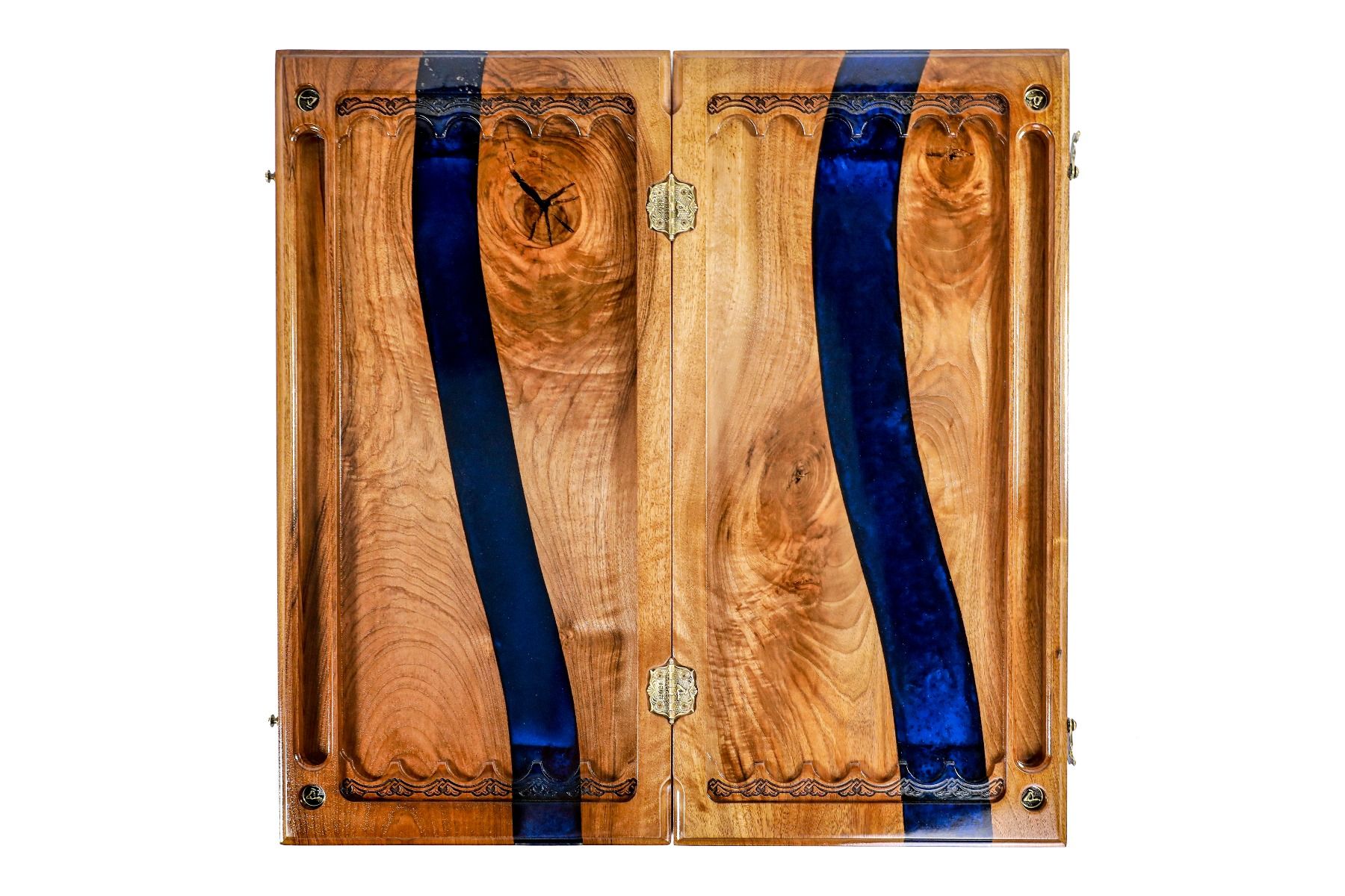 River- Epoxy Backgammon Two-Sided Classic - HrachyaOhanyan Co