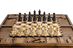 Carved Wooden Box-Style Chess Set, 60 cm – photo 3