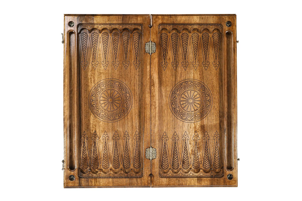 Classic Walnut Ornamental Backgammon Set, 60 cm – photo 12
