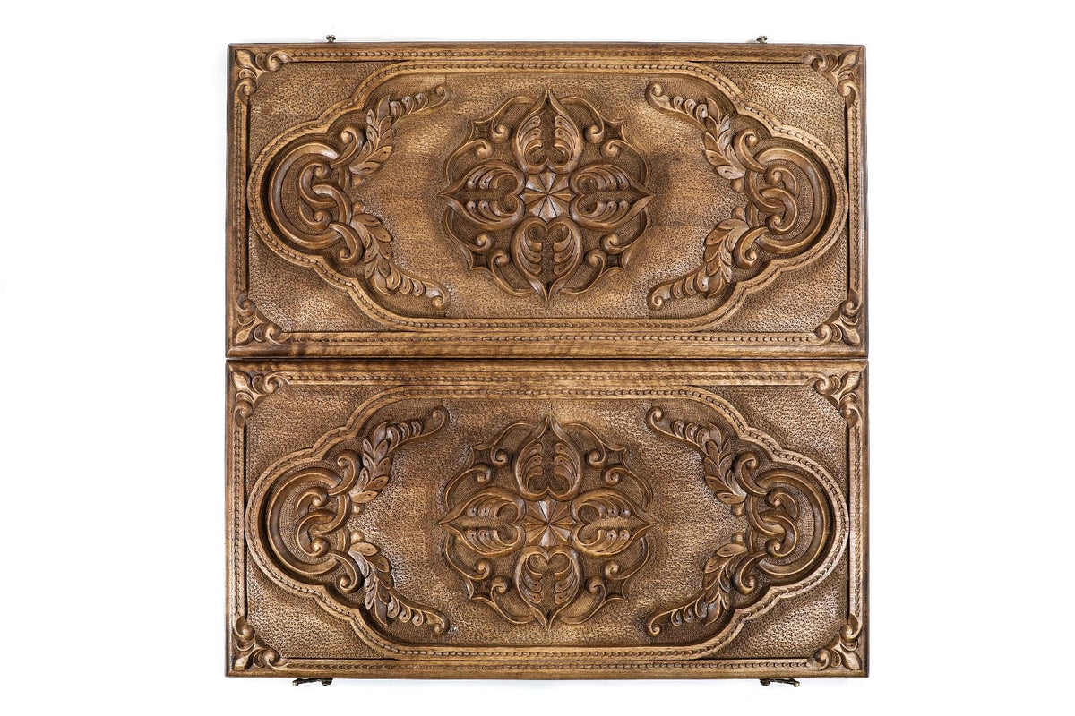 Ornamental Bas-Relief Backgammon Classic Two-Sided - HrachyaOhanyan Co