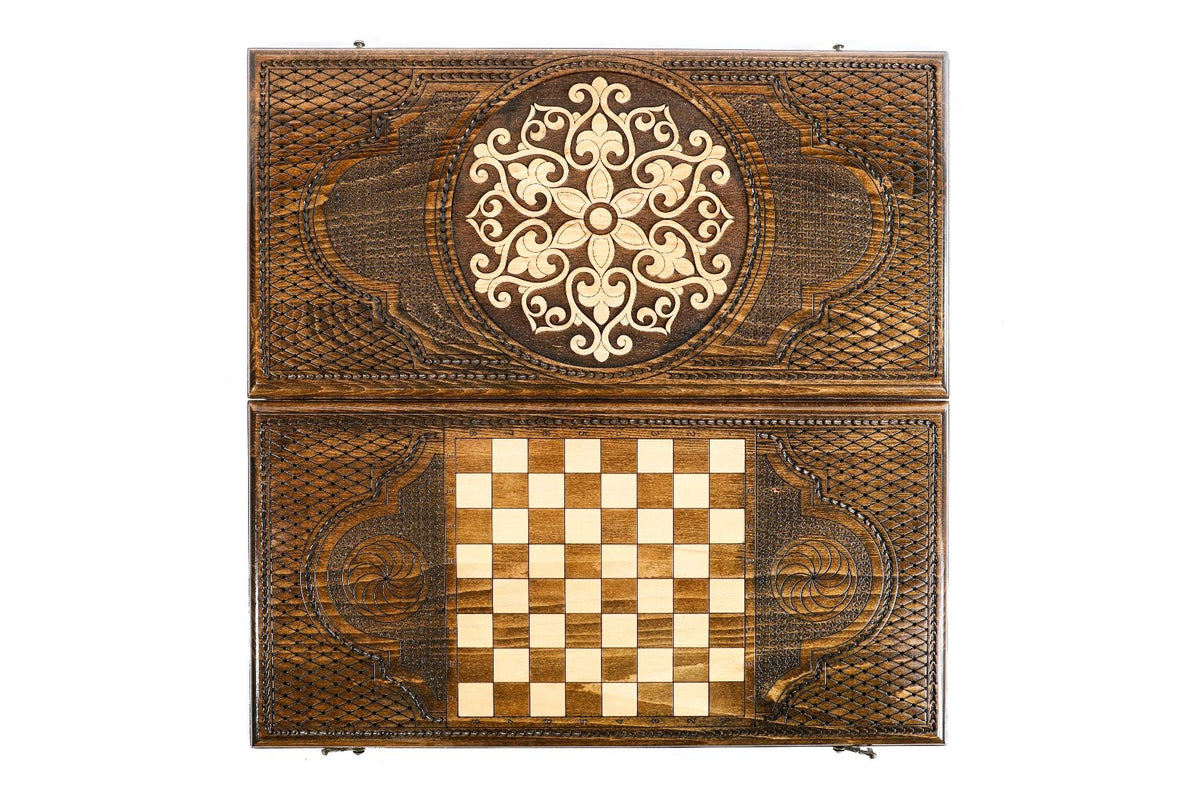 Juego de backgammon clásico con ornamento de copo de nieve, 60 cm – foto 11