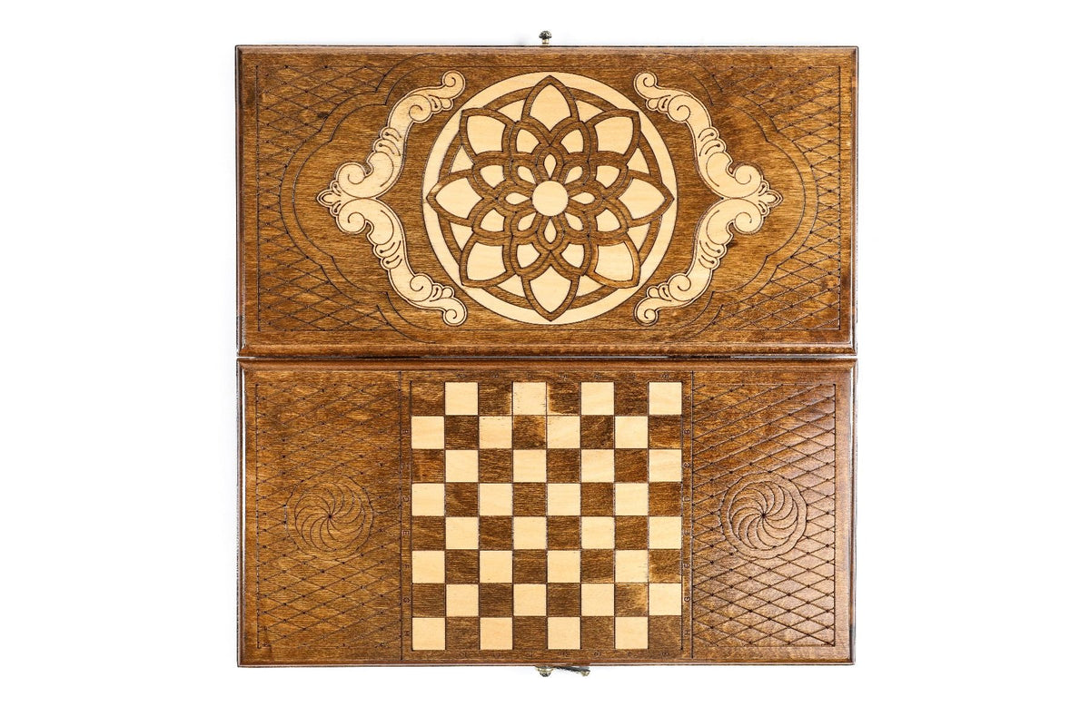 Klassisches Backgammon-Set mit Ornamentmotiv, 40 cm – Foto 11