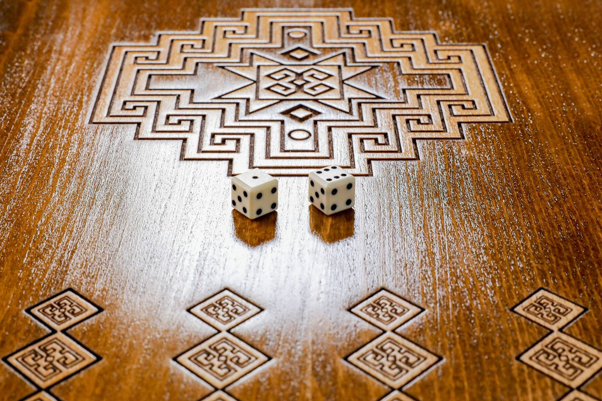 Backgammon-Tisch mit Lori-Teppichmuster, 60 cm – Foto 13