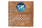 World Map Epoxy Backgammon Set, Walnut, 50 cm – photo 12