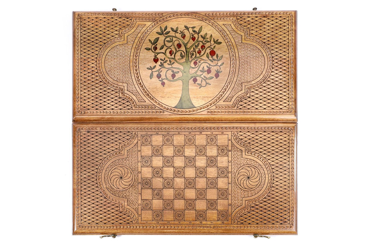 Pomegranate Tree-Epoxy Backgammon Classic - HrachyaOhanyan Co