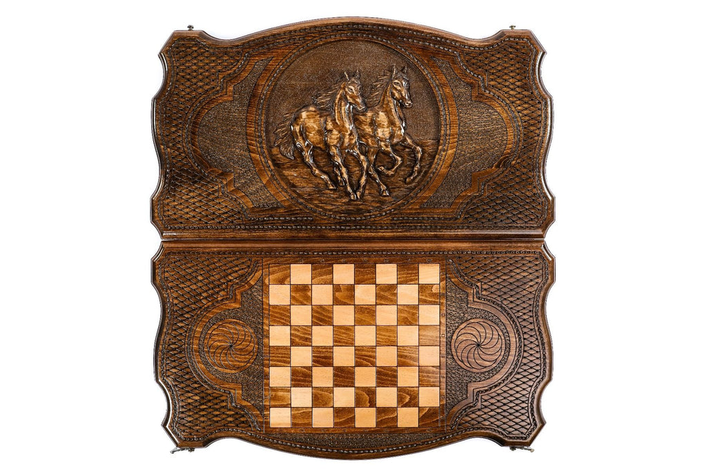 Horse Backgammon Set with Contour Outline, 60 cm – photo 11