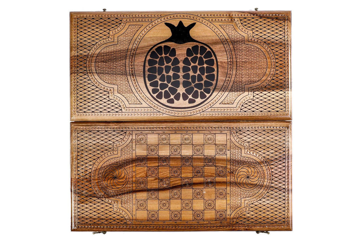 Epoxy Pomegranate Walnut Backgammon Set, 60 cm – photo 11