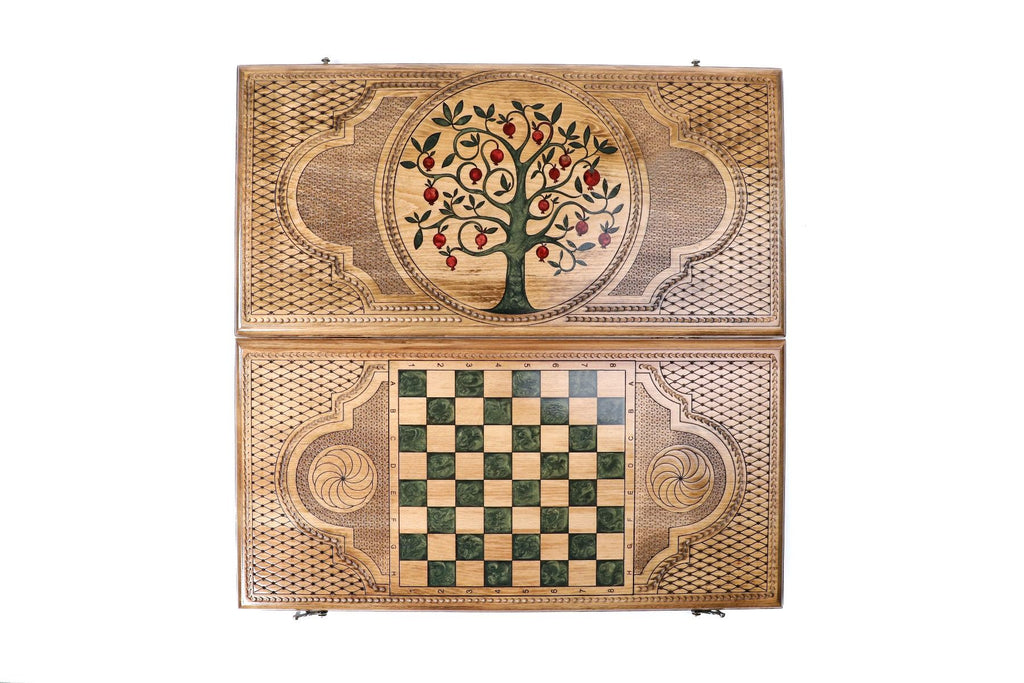 Epoxy Pomegranate Tree Backgammon Set, 60 cm – photo 11