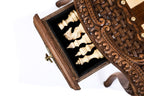 Luxury Chess Table with Ornamental Weave & Carved Legs, 60 cm – photo 14
