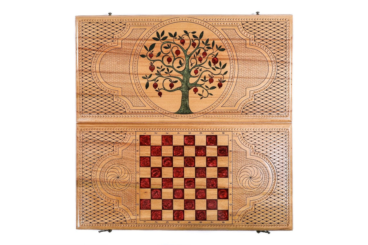 Klassisches Backgammon-Set mit Granatapfelbaum, 60 cm – Modell 11501red – Foto 11