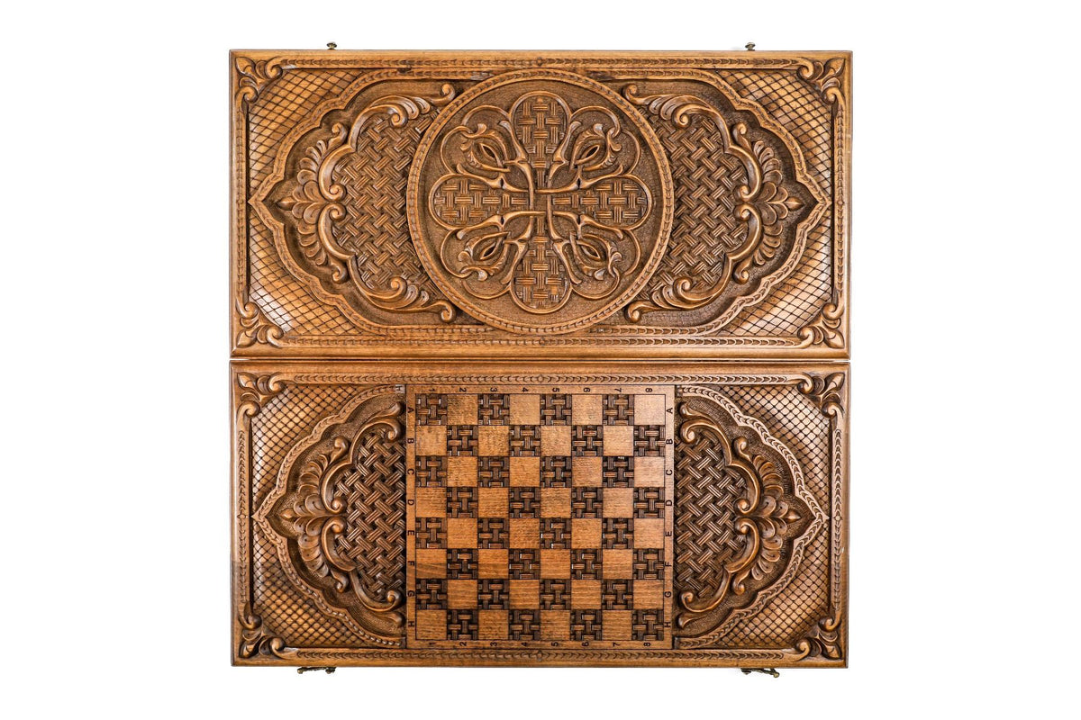 Backgammon mit Relief-Ornament & Rankenfeldern, 60 cm – Foto 11