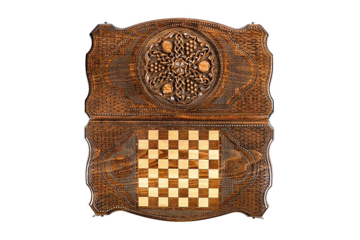 Juego de backgammon con granada y uvas, contorno perfilado, 60 cm – foto 11