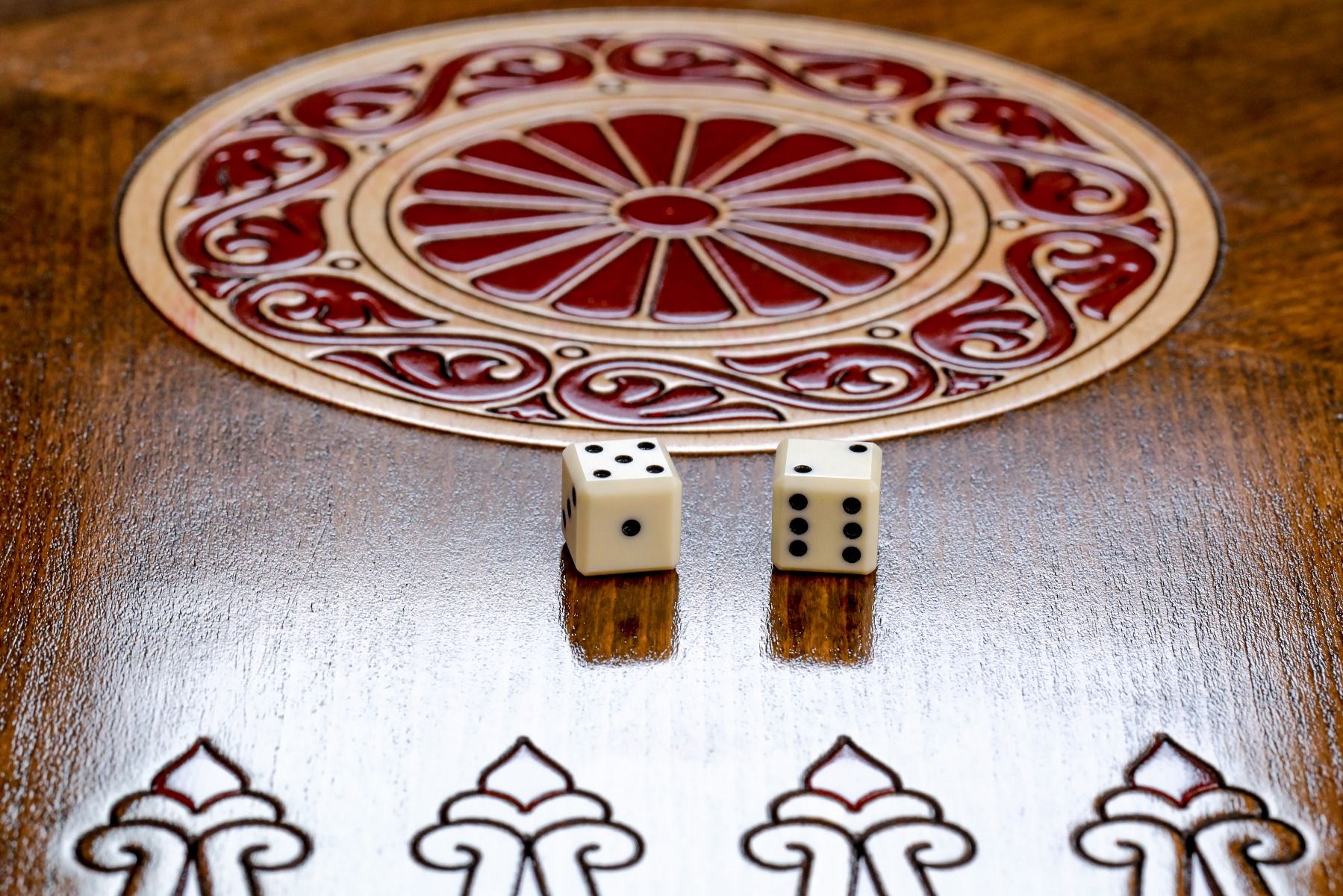 Ornamental Backgammon For Three Players With Epoxy - HrachyaOhanyan Co