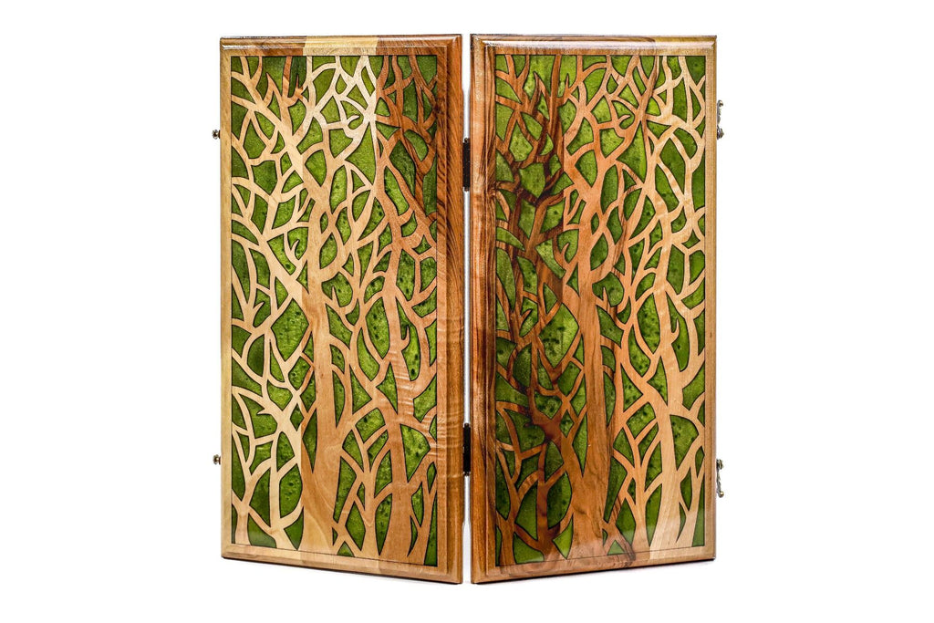 Epoxy Trees Backgammon Two-Sided Classic - HrachyaOhanyan Co