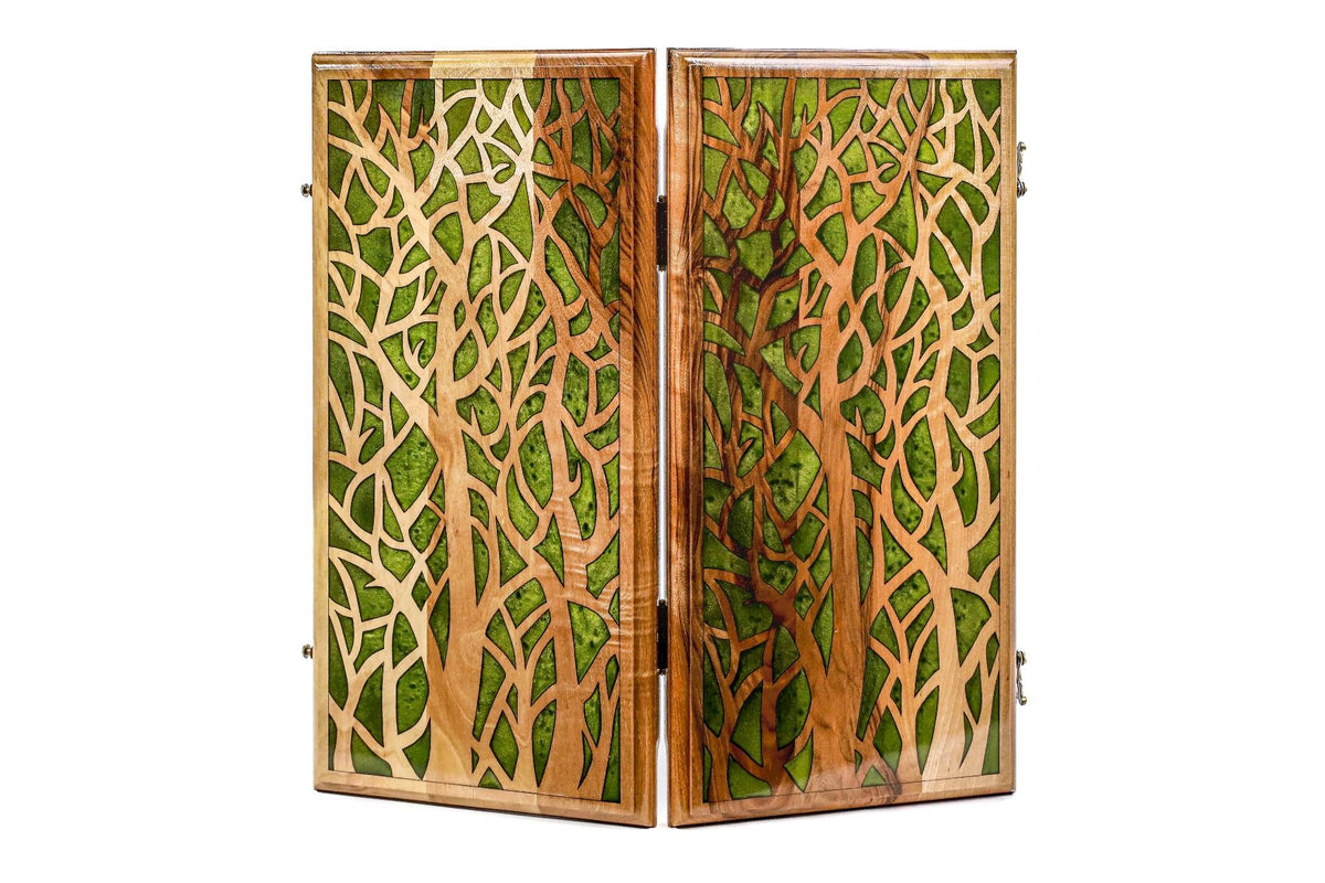 Epoxy Trees Backgammon Two-Sided Classic - HrachyaOhanyan Co