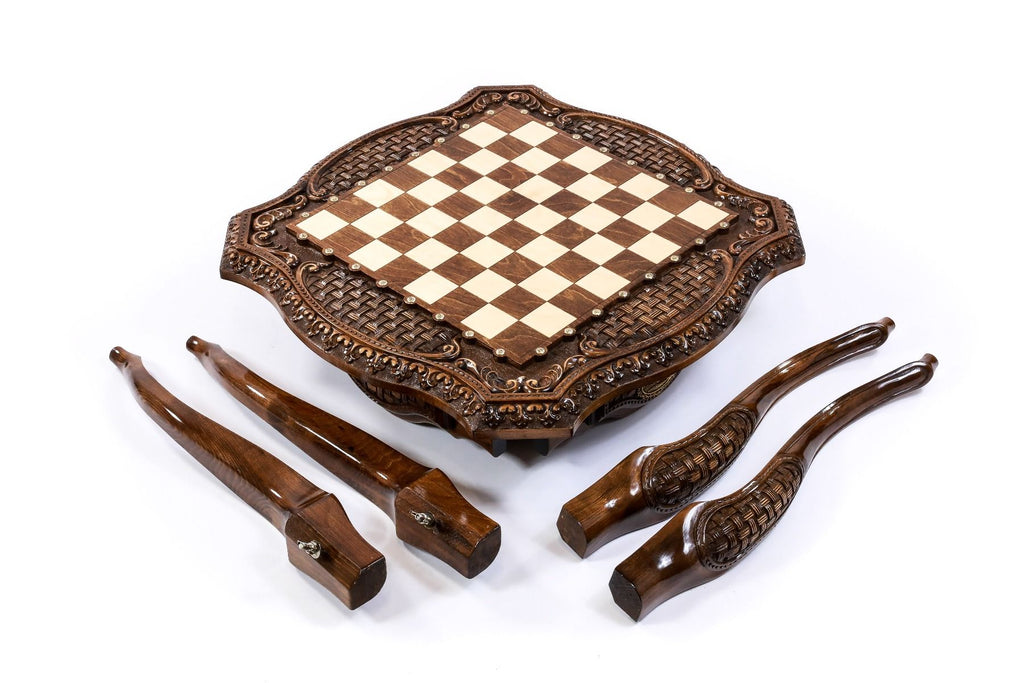 Chess Table with Bronze Details, 60 cm – photo 17