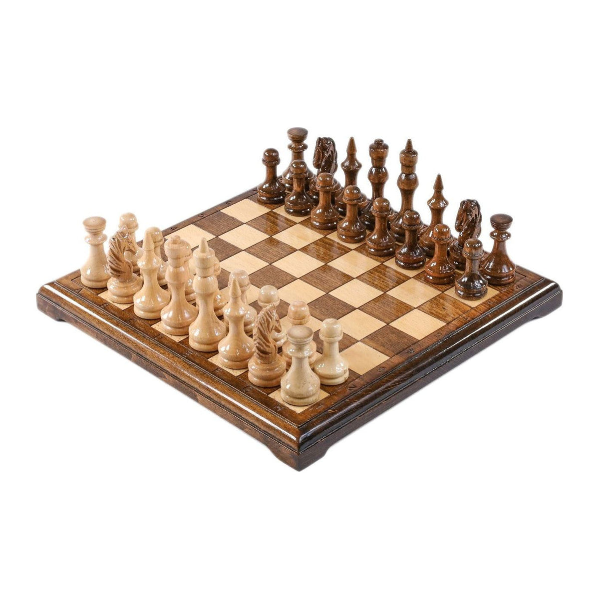 Juego de ajedrez cuadrado de madera, 30 cm