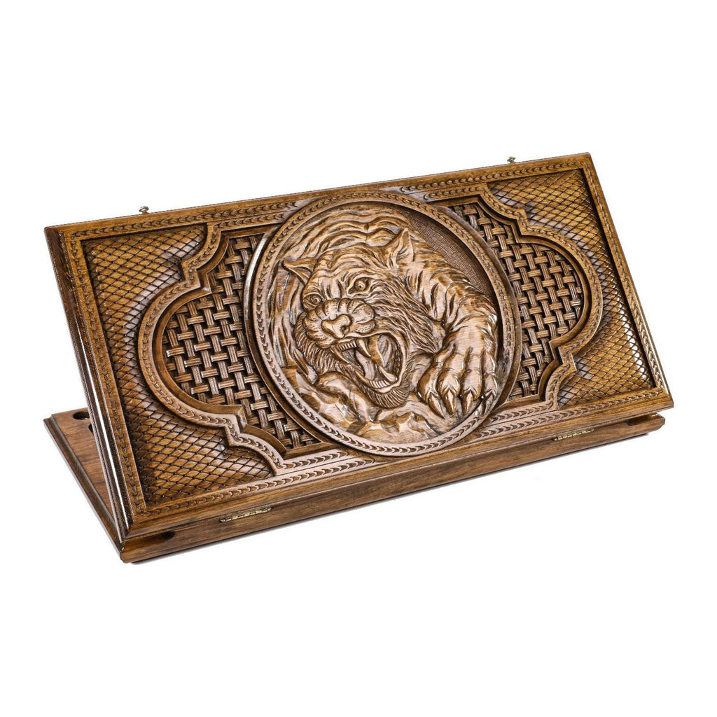 Tiger Backgammon Set with Complex Elements, 60 cm – handmade by Hrachya Ohanyan