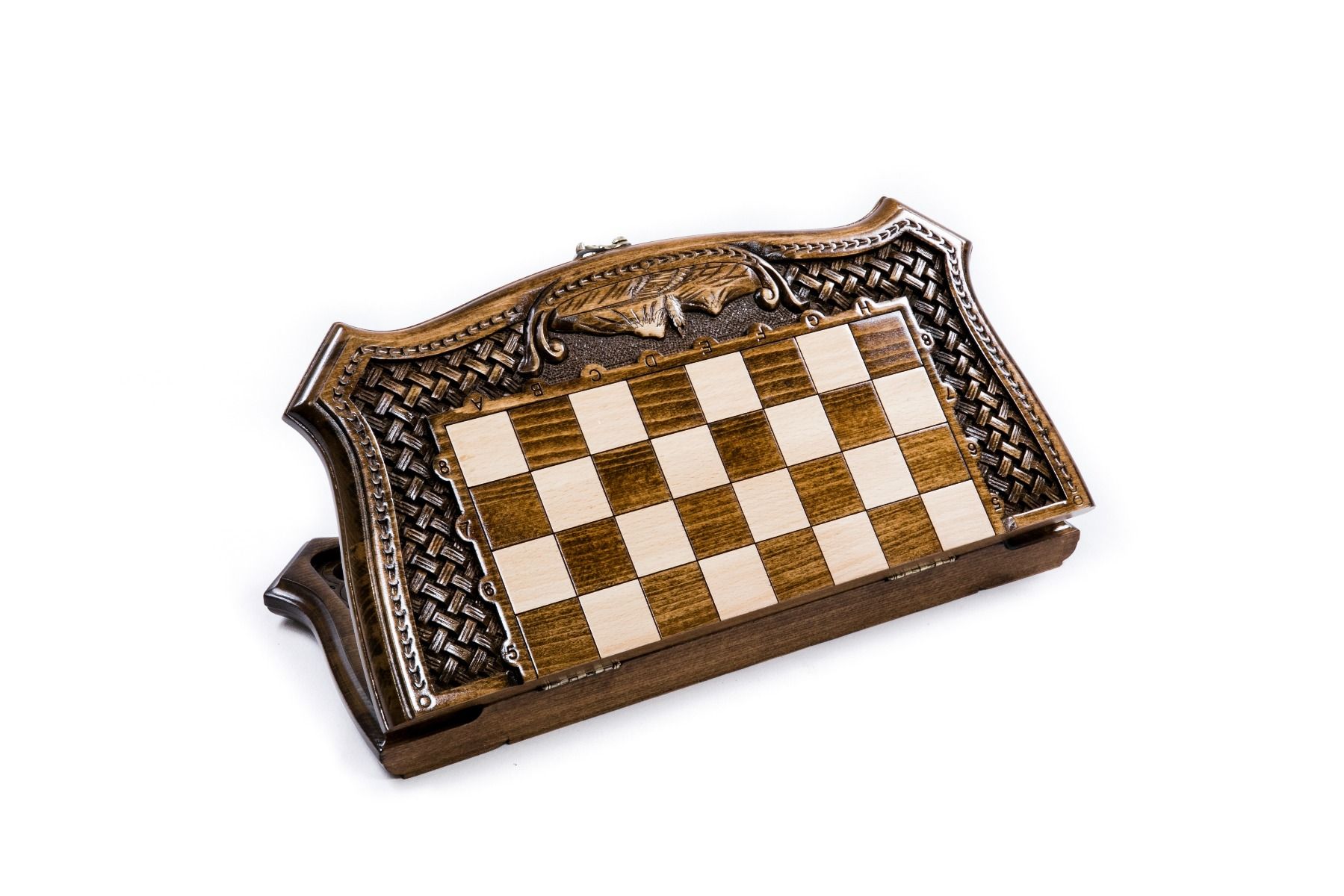 Chess-backgammon Ararat with braid patterns with copyrighted contour outline - HrachyaOhanyan Co