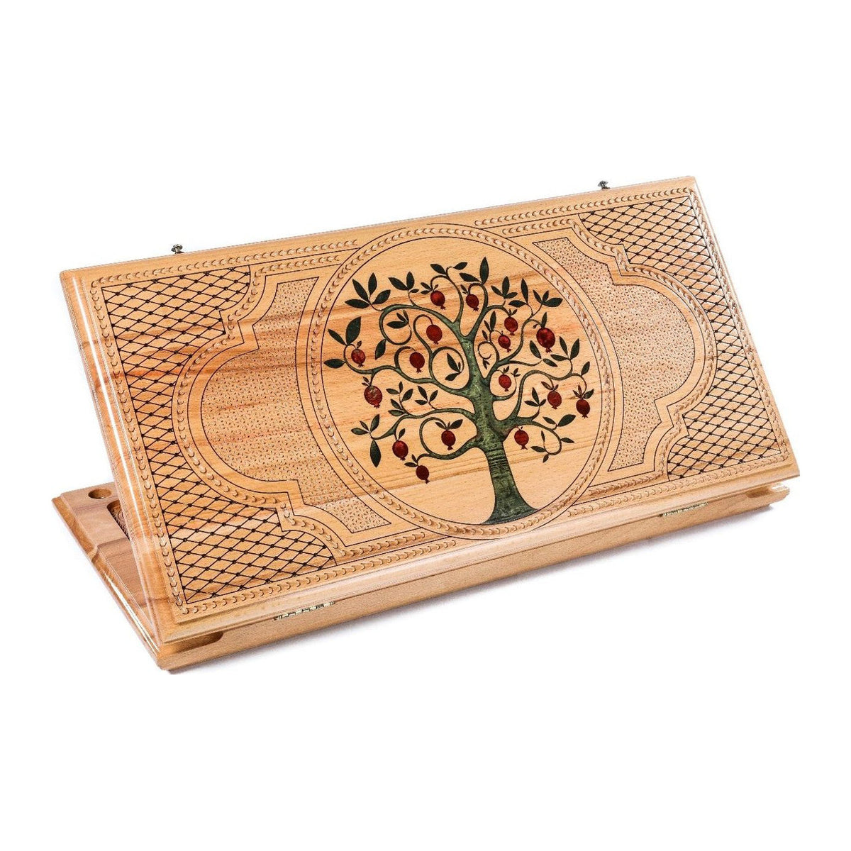 Klassisches Backgammon-Set mit Granatapfelbaum, 60 cm – Modell 11501red