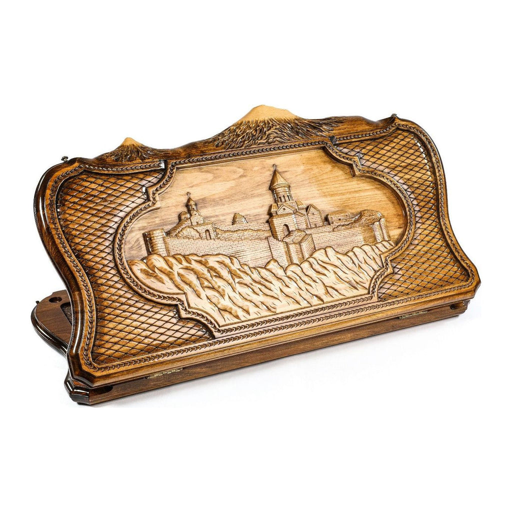 Tatev Backgammon With Copyrighted Mount Ararat Outline. - HrachyaOhanyan Co