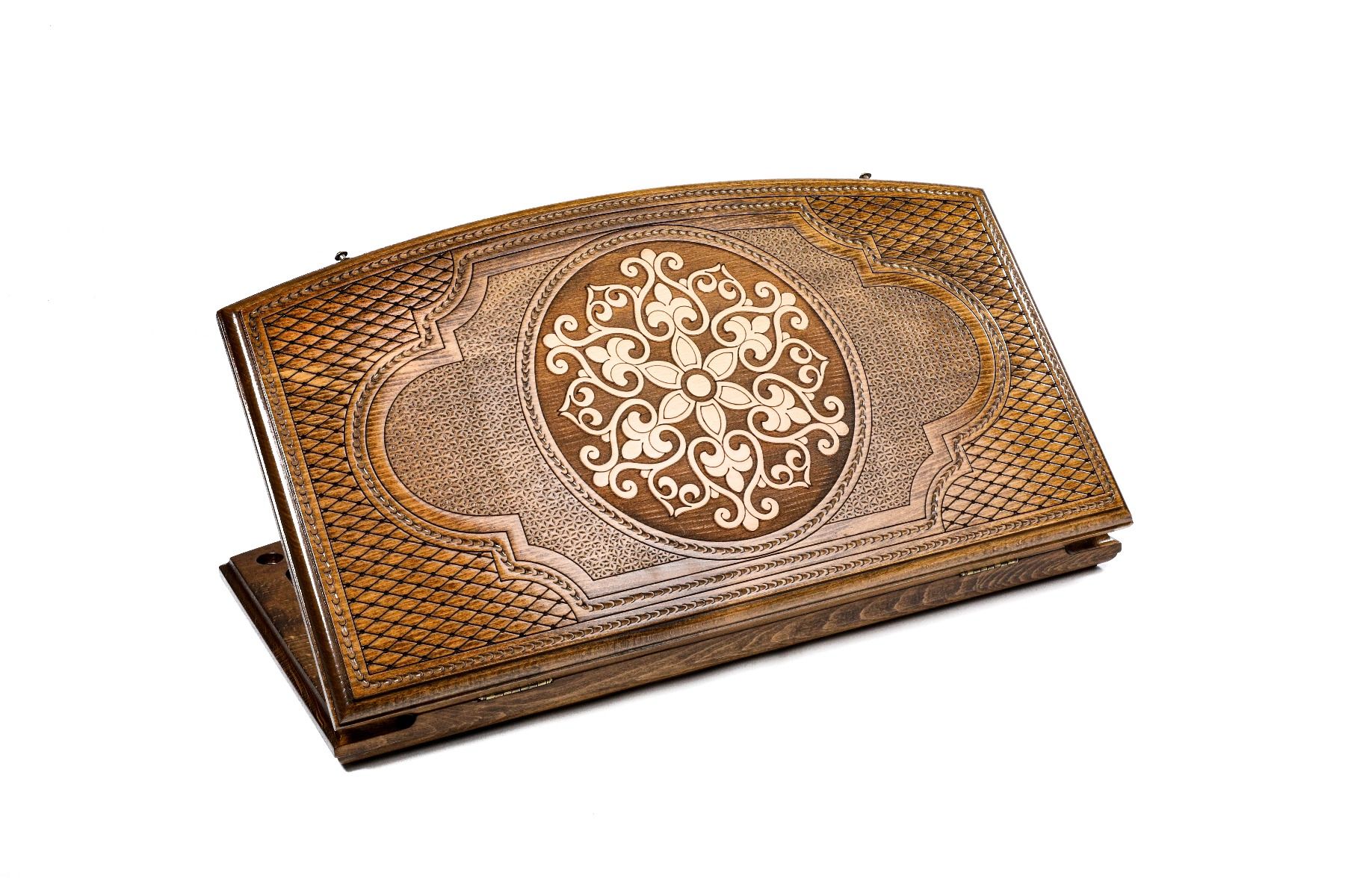 Backgammon With Ornamental Snowflake Motif With Copyrighted Arch-Style Outline - HrachyaOhanyan Co