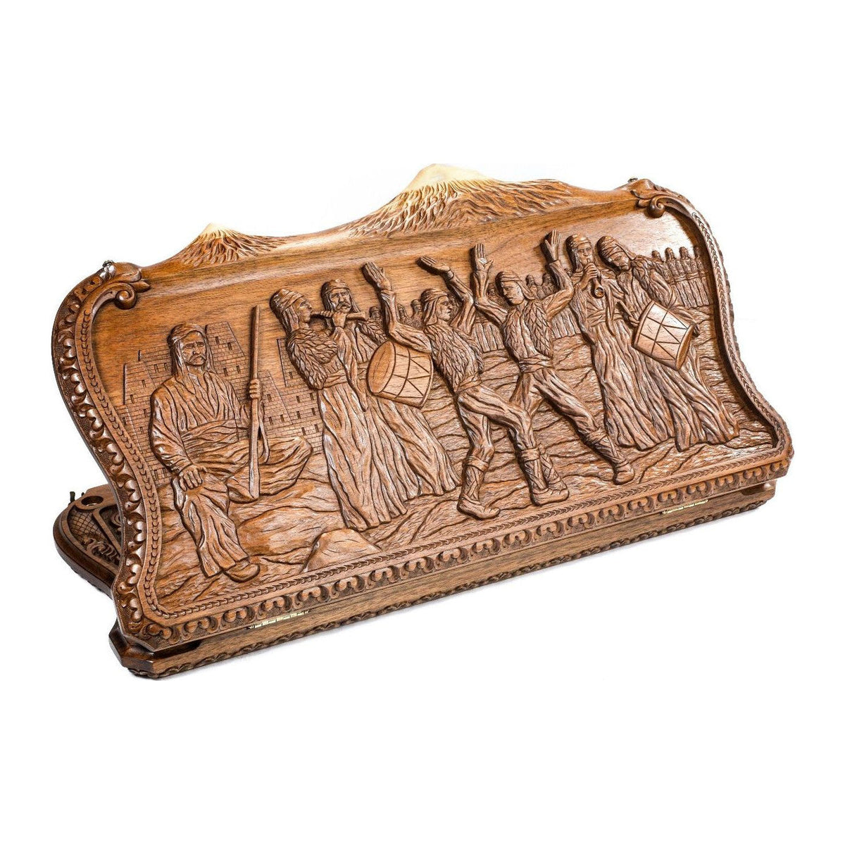 Backgammon “Dance of Sassoun” With Incrustation And Copyrighted Mount Ararat Outline - HrachyaOhanyan Co