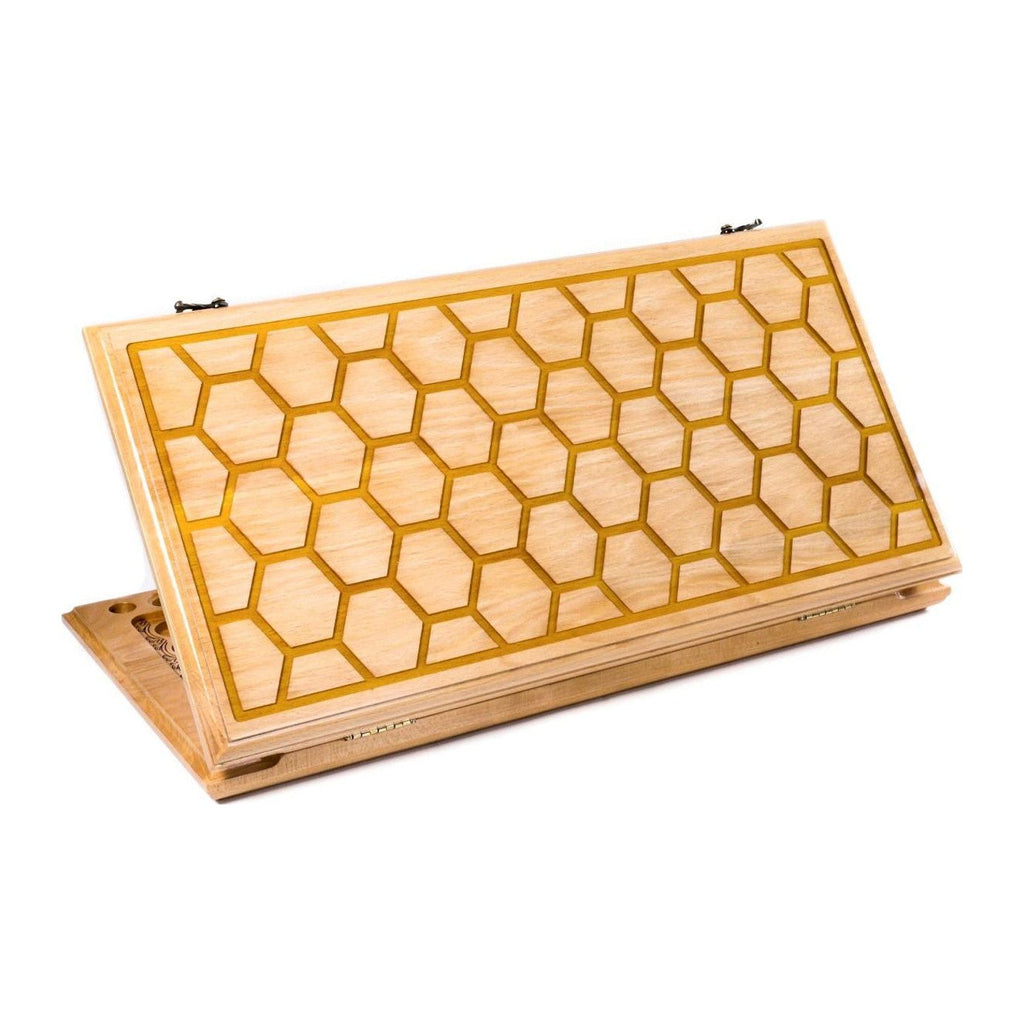 Epoxy Beehives Backgammon Two-Sided Classic - HrachyaOhanyan Co