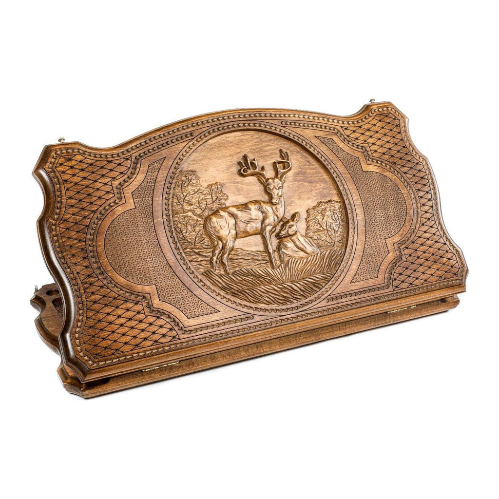 Deer Backgammon Set, Contour Outline, 60 cm – handmade by Hrachya Ohanyan