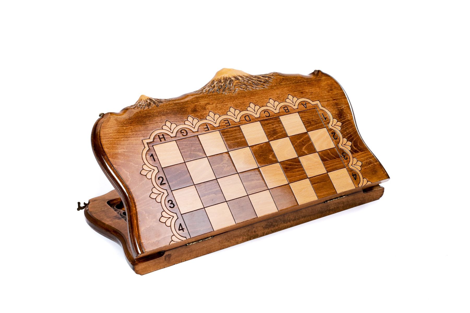 Chess-backgammon with braid-pattern with copyrighted Mount Ararat outline - HrachyaOhanyan Co