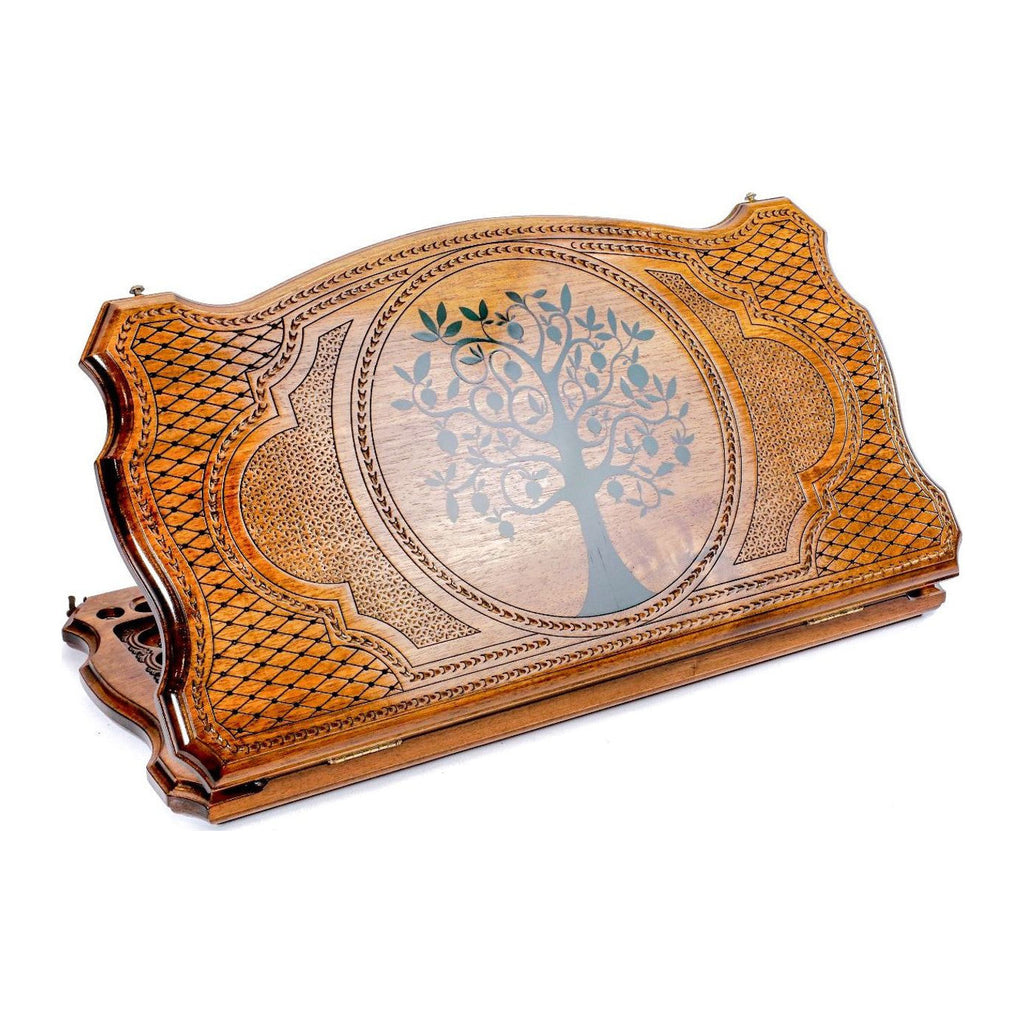 Pomegranate Tree-Epoxy Backgammon With Copyrighted Contour Outline - HrachyaOhanyan Co