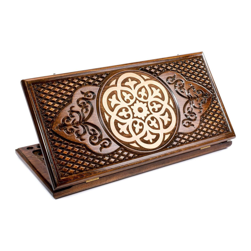 Ornamental Backgammon Classic – handmade wooden nardi board by Hrachya Ohanyan