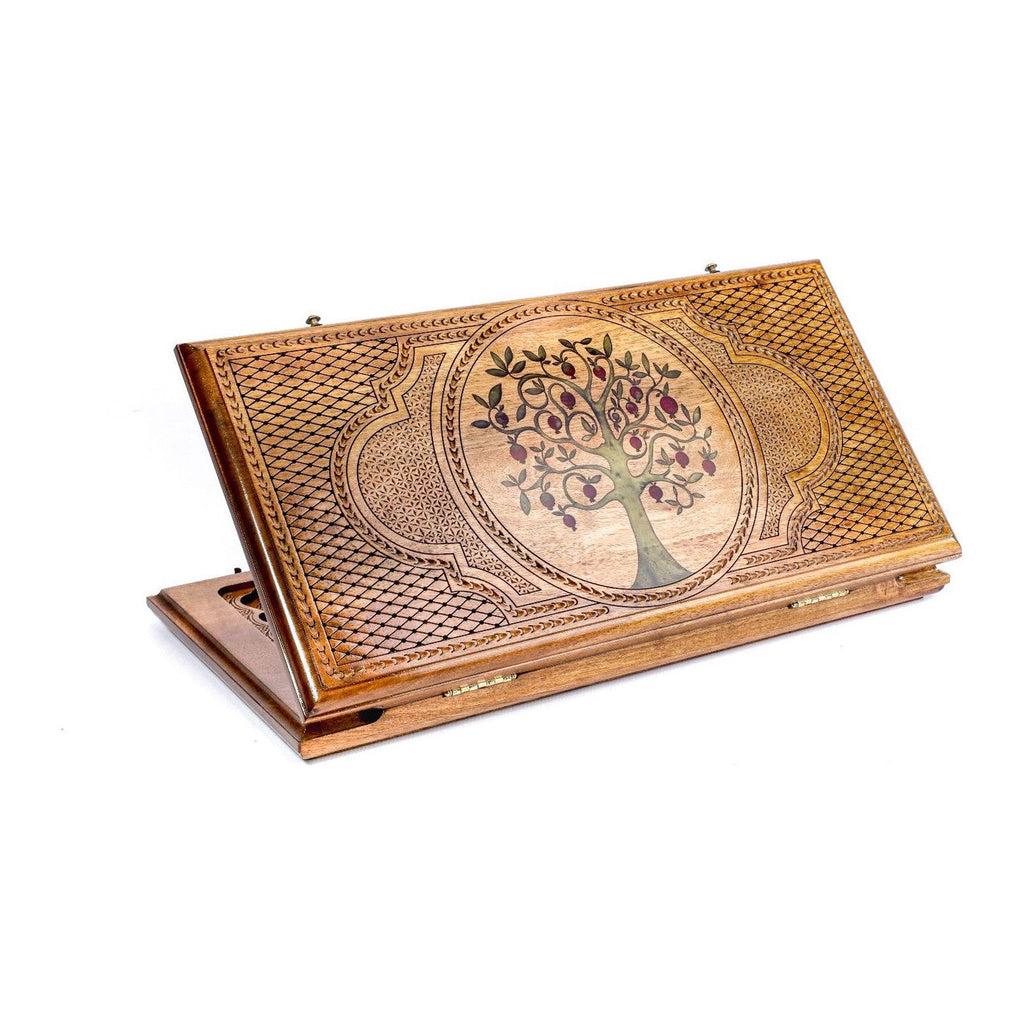 Pomegranate Tree-Epoxy Backgammon Classic - HrachyaOhanyan Co
