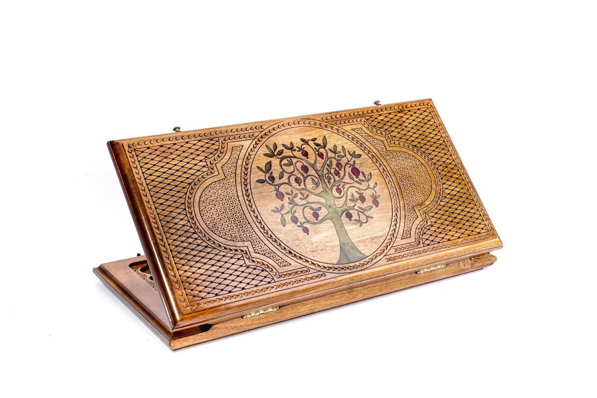 Pomegranate Tree-Epoxy Backgammon Classic - HrachyaOhanyan Co