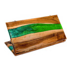 River- Epoxy Backgammon Two-Sided Classic - HrachyaOhanyan Co