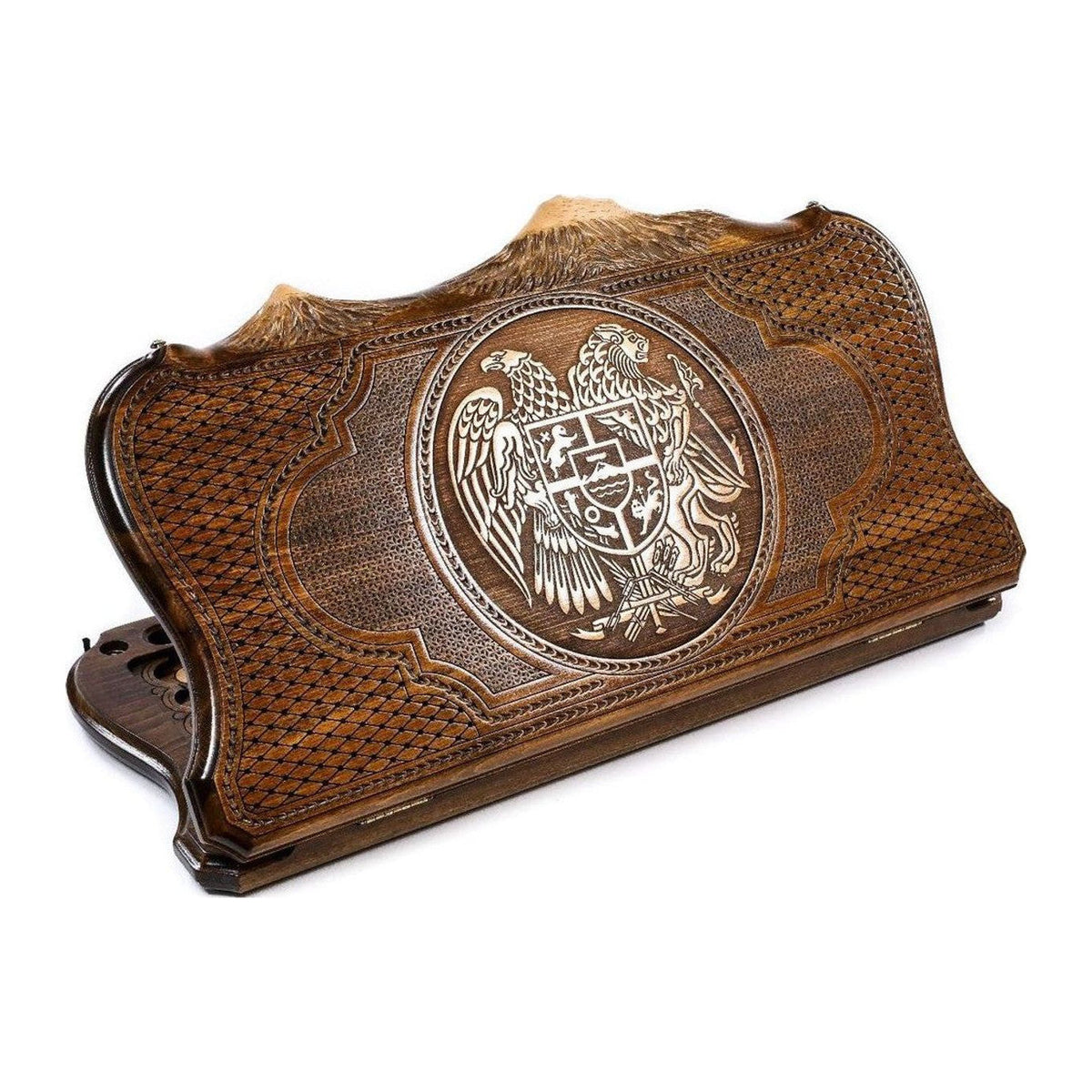 Coat Of Arms Of Armenia Backgammon With Copyrighted Mount Ararat Outline - HrachyaOhanyan Co