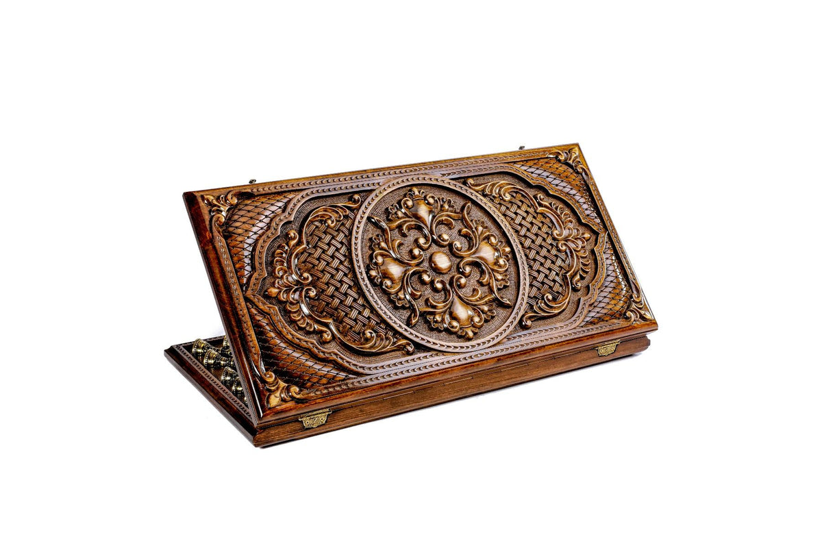 Juego de ajedrez clásico con bajorrelieve ornamental, 60 cm – foto 5