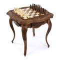 Luxury Chess Table with Ornamental Weave & Carved Legs, 60 cm – handmade by Hrachya Ohanyan