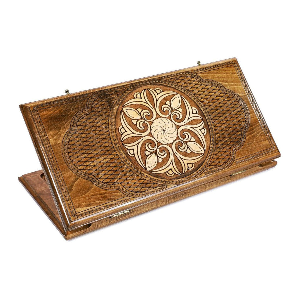 Ornamental Backgammon Classic – handmade wooden nardi board by Hrachya Ohanyan