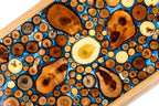 Backgammon With Tree Branch Slices And Epoxy Two-Sided Classic Blue - HrachyaOhanyan Co