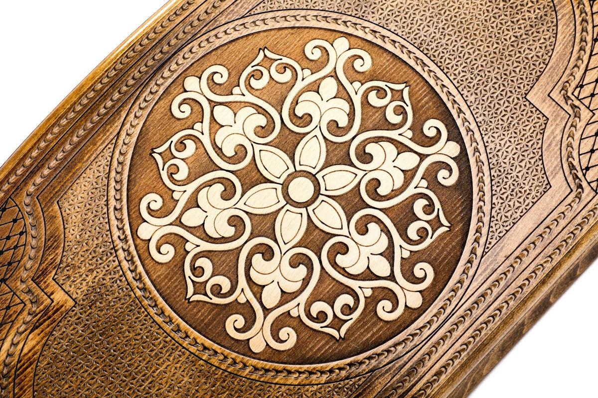 Juego de backgammon con ornamento de copo de nieve, contorno en arco, 60 cm – foto 6