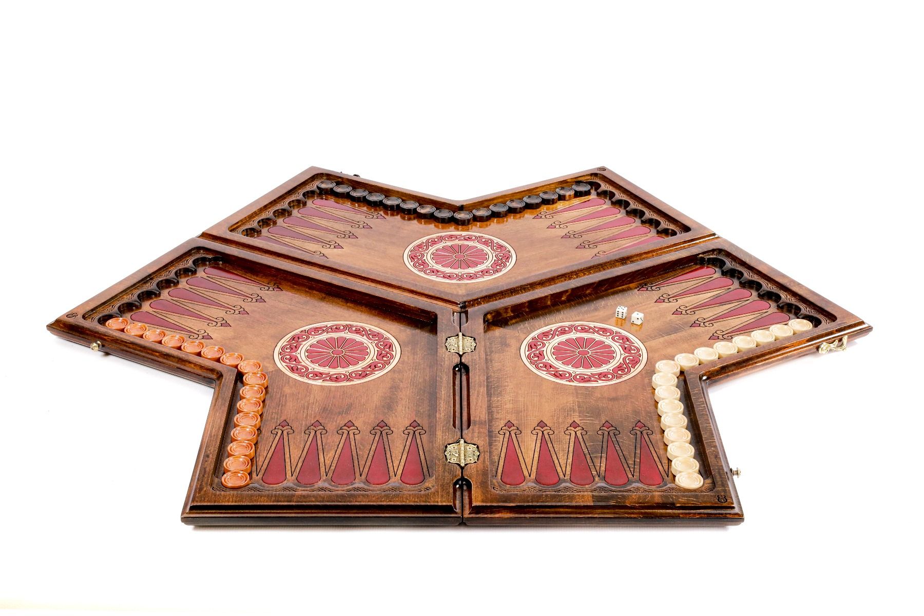 Ornamental Backgammon For Three Players With Epoxy - HrachyaOhanyan Co