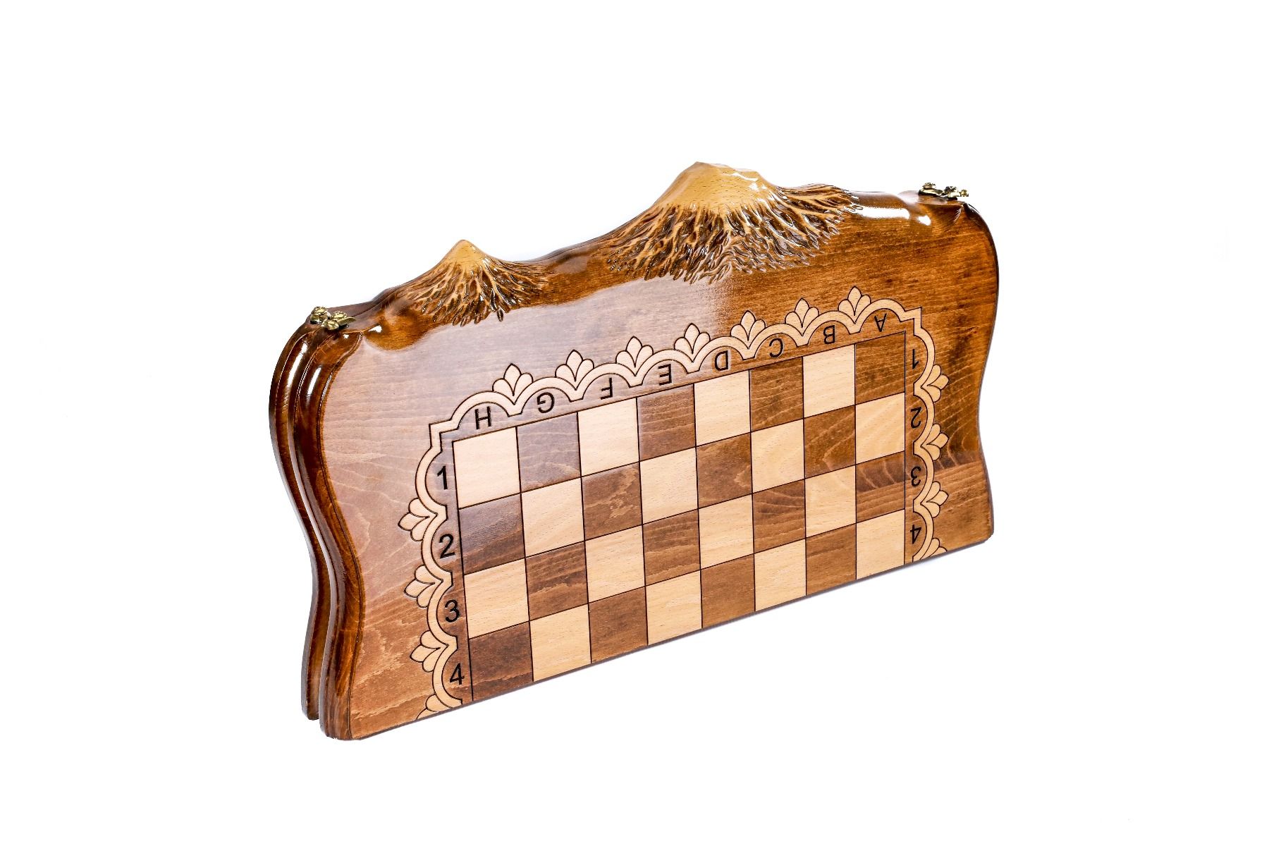 Chess-backgammon with braid-pattern with copyrighted Mount Ararat outline - HrachyaOhanyan Co