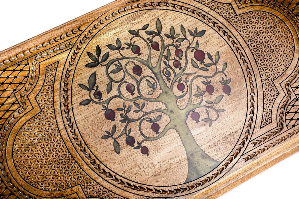 Pomegranate Tree-Epoxy Backgammon Classic - HrachyaOhanyan Co