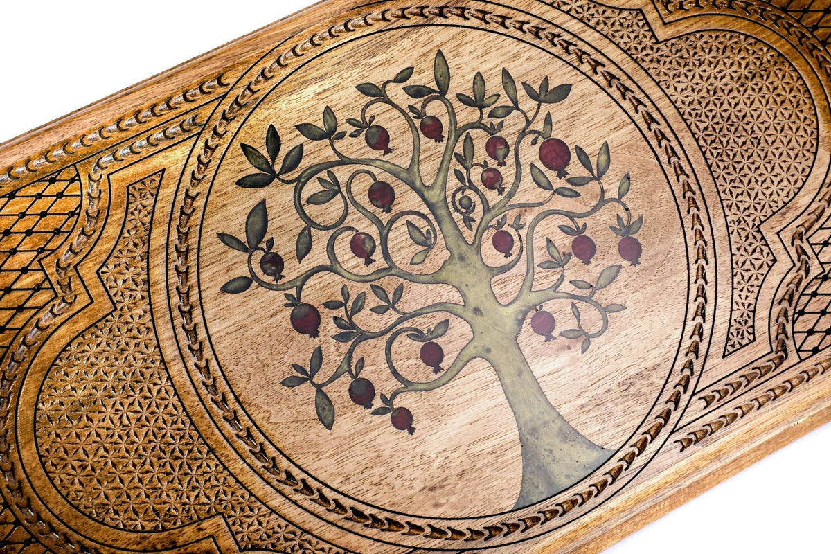Pomegranate Tree-Epoxy Backgammon Classic - HrachyaOhanyan Co