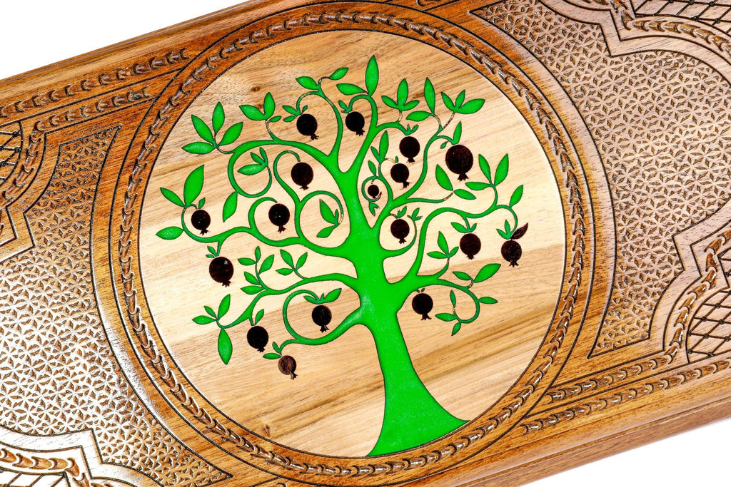 Pomegranate Tree-Epoxy Backgammon Classic - HrachyaOhanyan Co